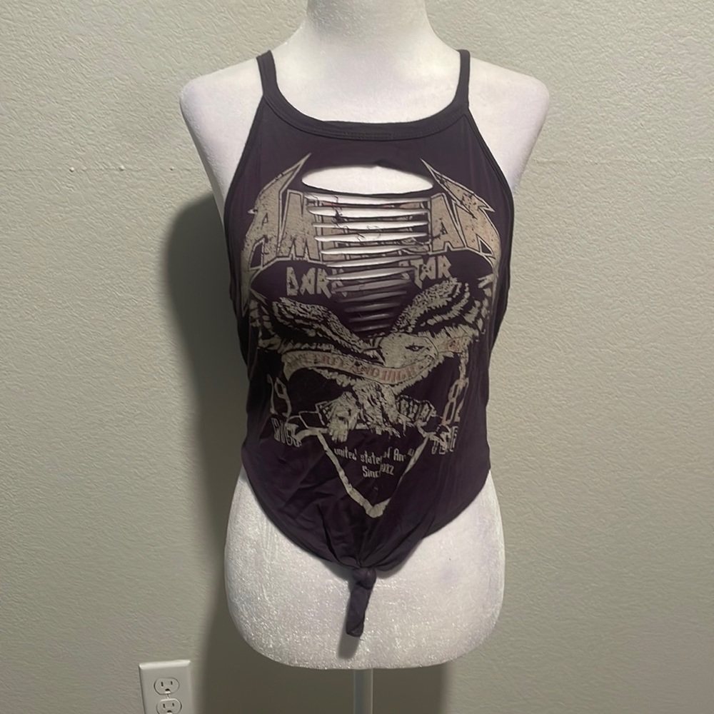 Studio 1011 gray blouse crop top